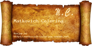 Matkovich Celerina névjegykártya